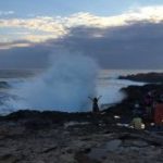 high waves on full day activity nusa lembongan beach
